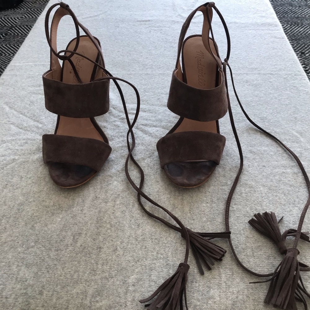 Madewell suede heeled sandals